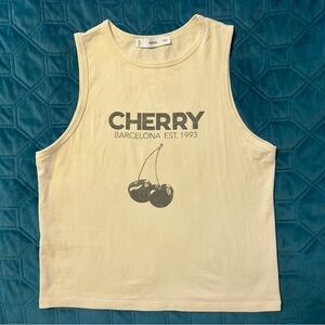Mango MNG Top with Cherry Print